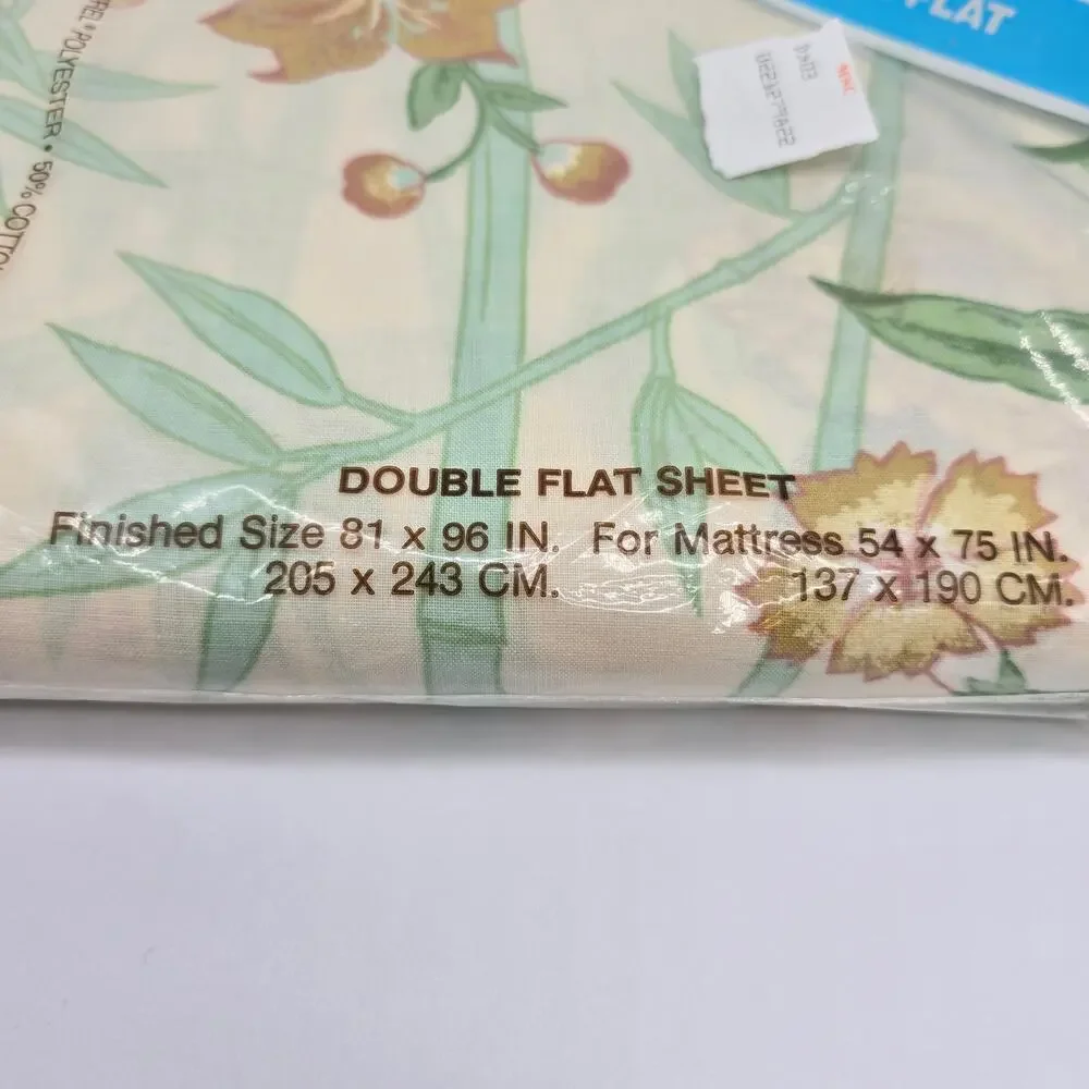 Vintage NOS Room Concepts Cotton Blend Double Sheet Set Flat & Fitted China Song